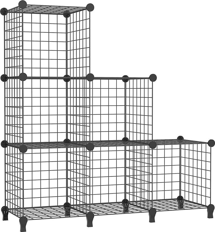 Goodivery Veelzijdig en Aanpasbaar Opslagmeubel met 6 Stapelbare Kubussen voor Elke Ruimte