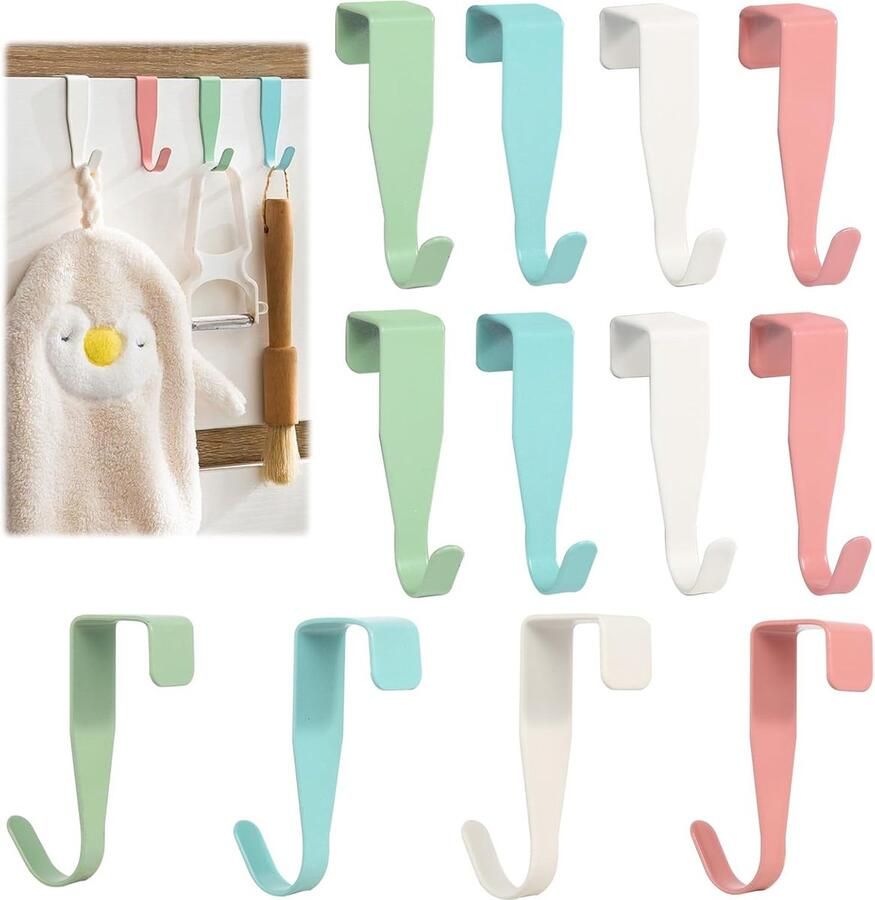 Goodivery Veelzijdige en Kleurrijke Roestvrij Stalen Deurhaken voor Binnen en Buiten Gebruik