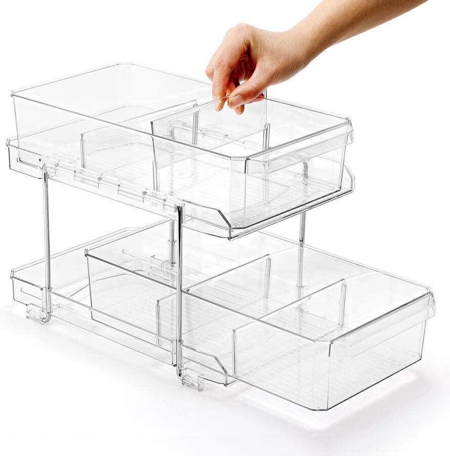 Goodivery Veelzijdige Keuken- en Badkamer Organizer met Uitschuifbare Lade en Verstelbare Vakken