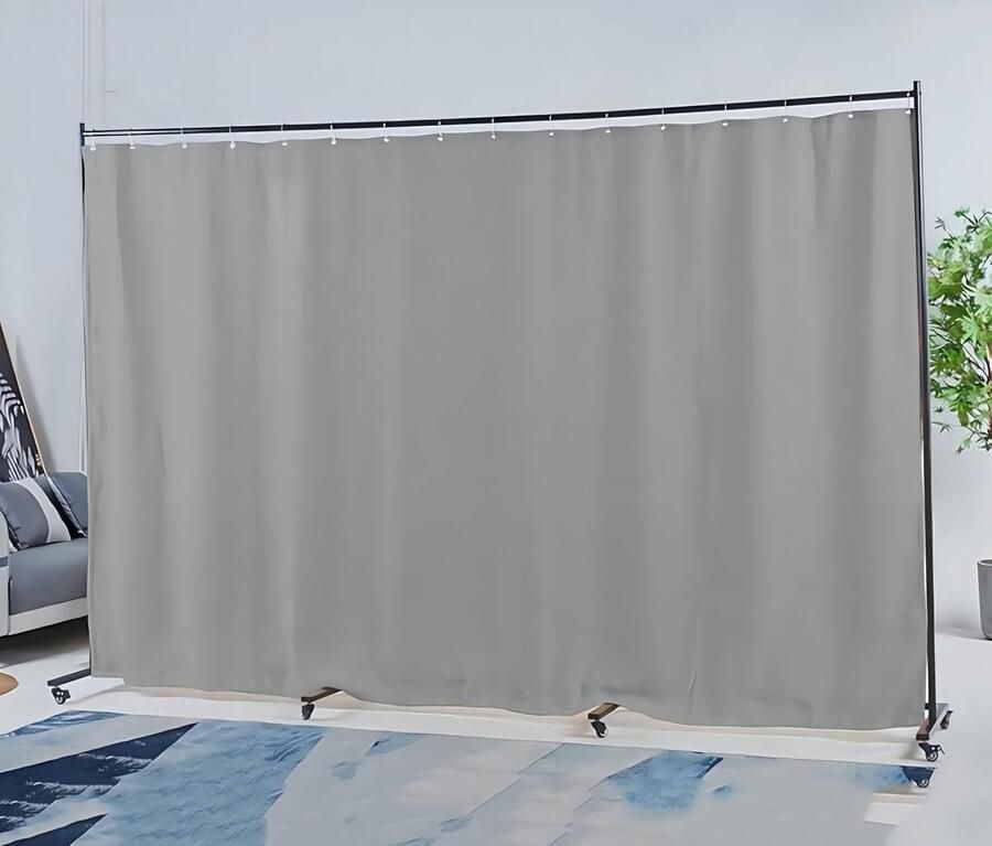 Goodivery Verstelbare Metalen Kamerscherm met Zwenkwielen en Magnetische Zonwering voor Privacy