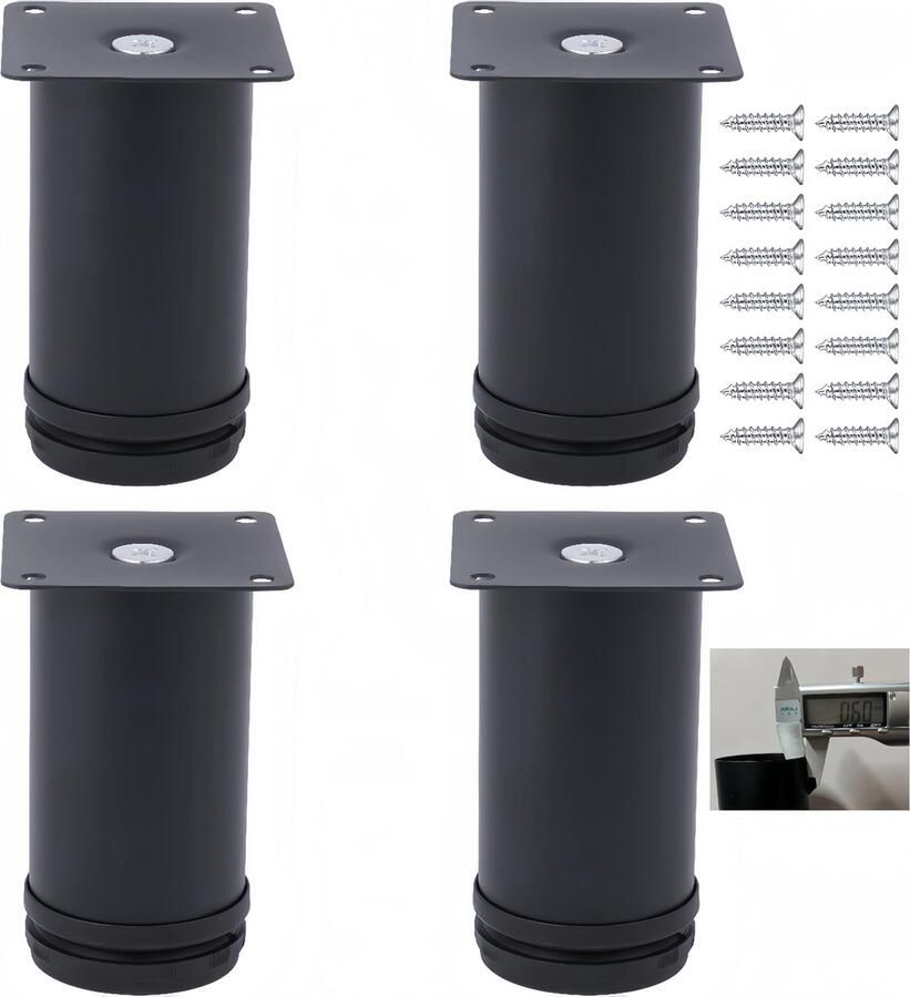 Goodivery Verstelbare Meubelpoten Set van 4 voor Meubels met Hoogte-instelling