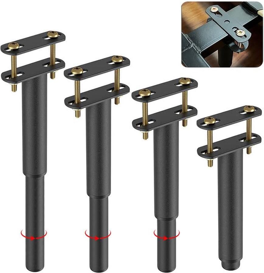 Goodivery Verstelbare Stevige Meubelpoten van Metaal voor Bedden Kasten en Sofa's in Hoogte Verstelbaar