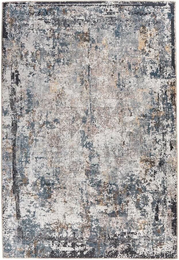 Goodivery Vintage Geïnspireerd Kortpolig Tapijt Modern Design Oeko-Tex Grijs Blauw Bruin Oranje Beige 75 x 150 cm