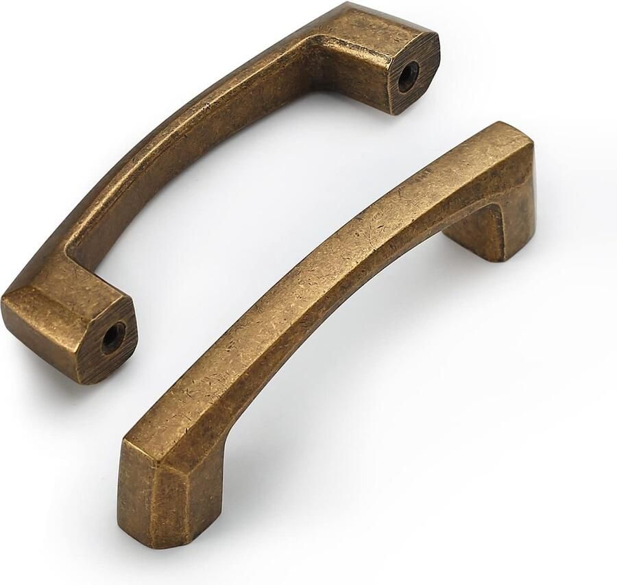 Goodivery Vintage kastgrepen 10 stuks antiek messing meubelgrepen 76 mm gatafstand deurgrepen keuken ladegrepen keukengrepen vintage handgrepen voor keukenkasten brons