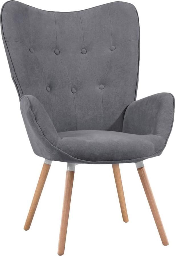 Goodivery Vintage Retro Fauteuil Stijlvolle Stoffen Loungestoel Clubstoel TV Stoel 68 x 73 x 106 cm