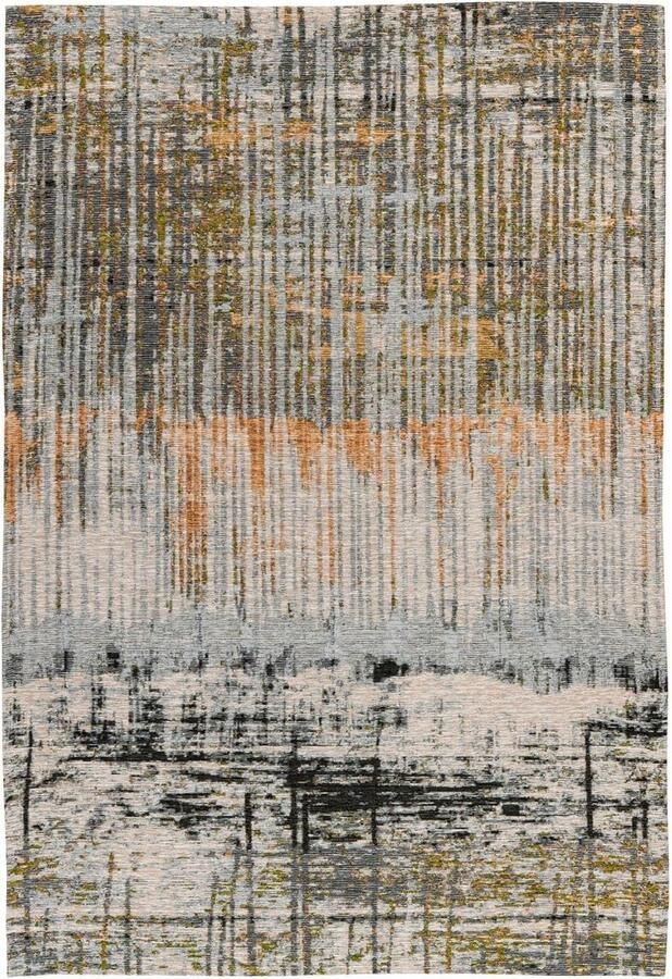 Goodivery Stijlvolle Vintage Vloerkleed met Moderne Abstracte Print voor Woonkamer Slaapkamer Kantoor Khaki Zwart Beige Oranje 160 x 230 cm
