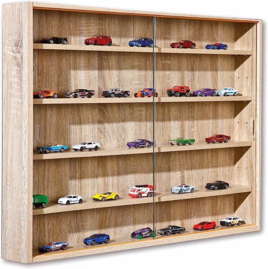 Goodivery Vitrinekast met Glas Vitrinekasten -Vitrinekast Hangend Wandvitrine Vitrine Kast 10x80x60 Sonoma Eik Replica