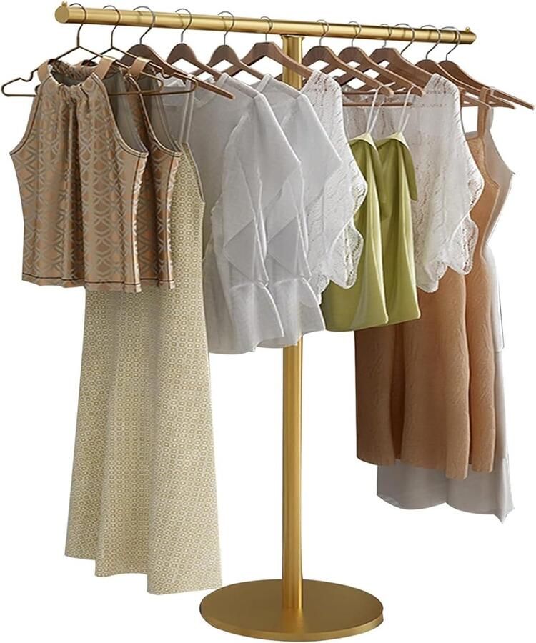 Goodivery Vrijstaande T-vormige Metalen Kledingrek voor Slaapkamers en Winkels