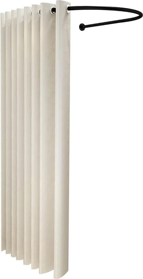 Goodivery Vrijstaande Verkleedruimte met Privacy Gordijn en U-vormige Rail voor Kledingwinkel en Kantoor