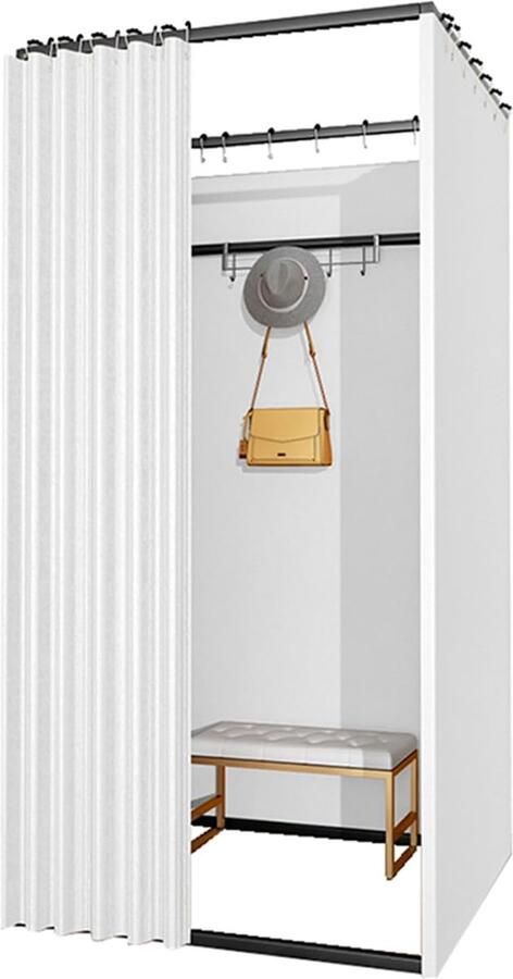 Goodivery Vrijstaande Verkleedruimte met Privacy Gordijnen voor Kledingwinkel en Kantoor