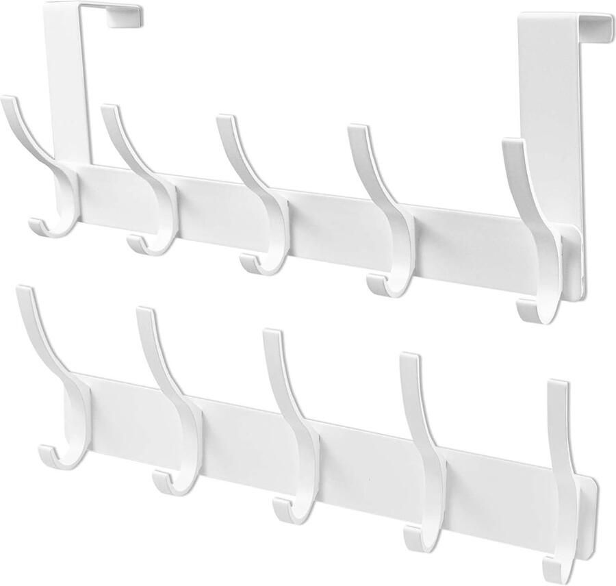 Goodivery Wandkapstok met Vijf Haken voor Slaapkamer Badkamer en Keuken Set van Twee