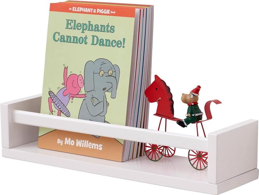 Goodivery Wandrek voor kinderkamer wit 40 cm eiken zwevend rek zwevend massief hout boekenplank wandplanken voor tijdschrift woonkamer badkamer slaapkamer decoratie keuken kruidenrek