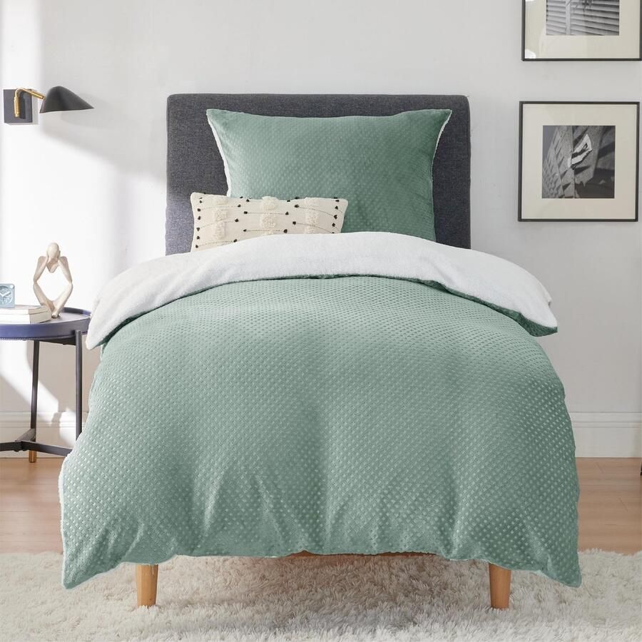 Goodivery Warme en Knusse Winter Beddengoedset met Fleece en Ritssluiting voor Eenpersoonsbed