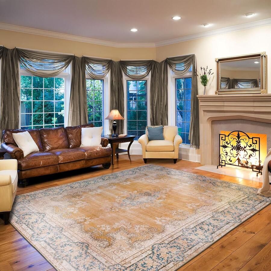 Goodivery Wasbare Antislip Vloerkleed met Kleurrijk Patroon voor Woonkamer en Slaapkamer 160 x 230 cm Rood