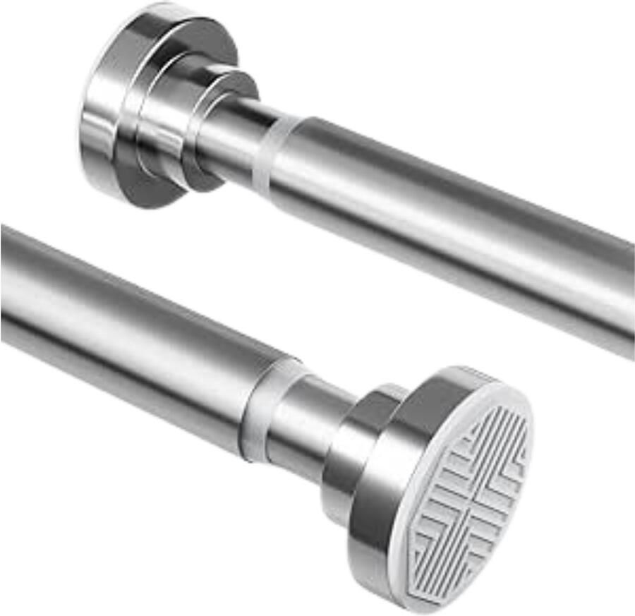Goodivery Window Rod Douchegordijnstang zonder boren gemaakt van roestvrij staal uitschuifbare telescopische stang roestvrij en antislip douchegordijnstang verstelbaar van 70 tot 195 cm ideaal voor badkamer raam kledingkast