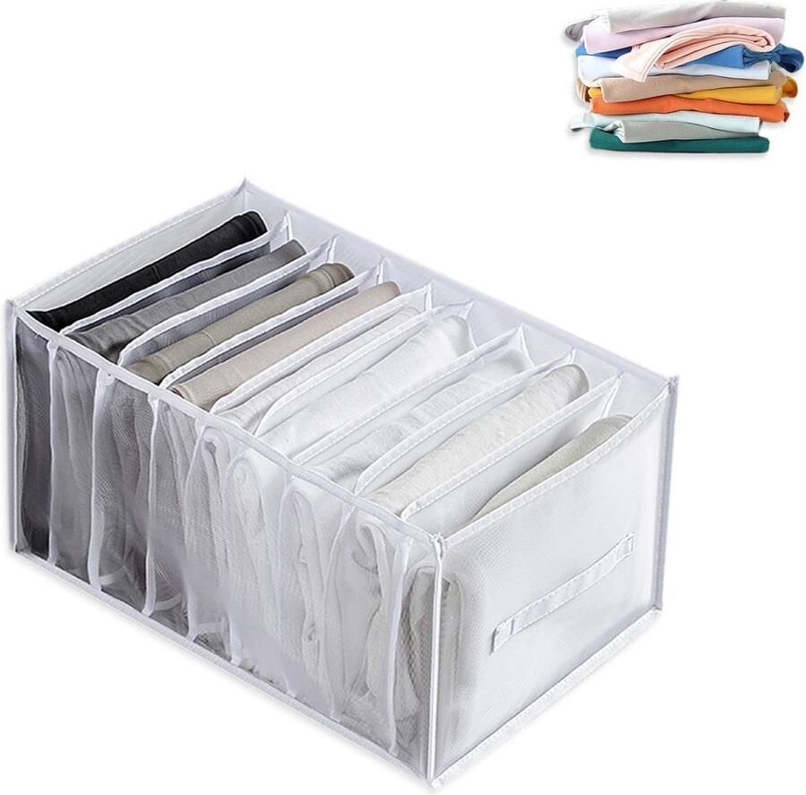 Goodivery Witte Opvouwbare Organizer met Negen Vakken voor Kledingstukken en Accessoires