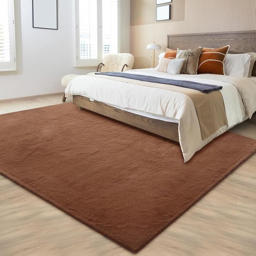 Goodivery Zachte en Pluizige Hoogpolige Vloerkleed voor Interieurruimtes Handwasbaar 122 x 183 cm