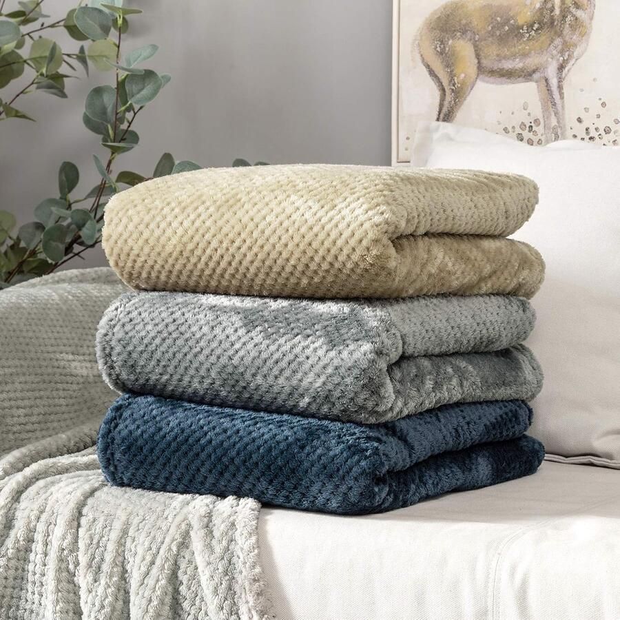 Goodivery Zachte en Warme Fleece Deken voor Bank Bed en Kantoor 150 x 200 cm Donkergrijs