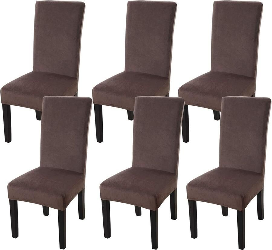Goodivery Zachte Fluwelen Stoelhoezen Set van 6 voor Gelegenheden en Interieurstijlen