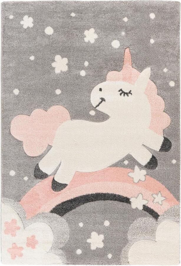 Goodivery Zachte Kinderkamer Tapijt met Eenhoorn en Regenboog Motief 120x170 cm