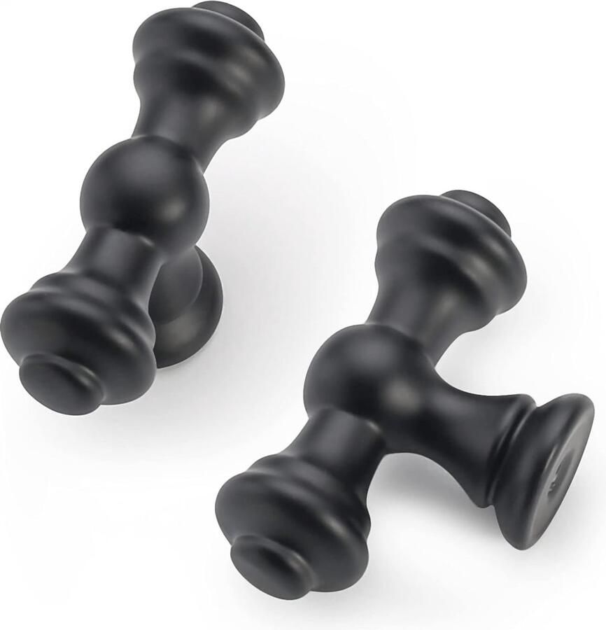 Goodivery Zesdelige Set Zwarte Meubelknoppen voor Kasten Deuren en Laden van Zinklegering