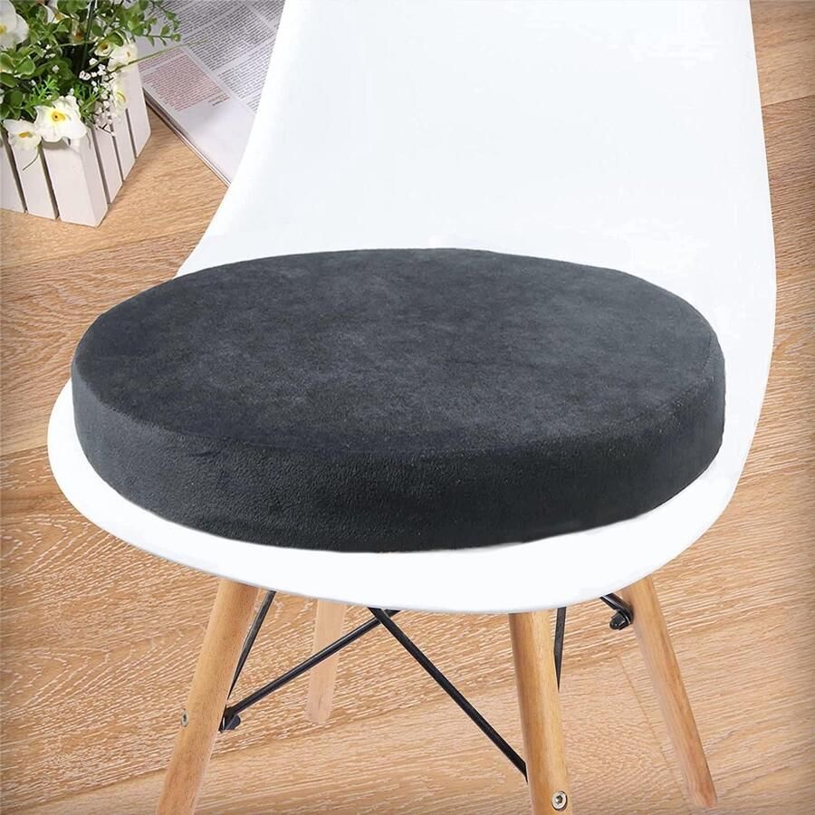 Goodivery Zitkussen rond traagschuim rond zitkussen superzacht stoelkussen rond zitkussen voor heupen stuitbeen geschikt voor thuis autostoel bureaustoel en alle stoelen grijs