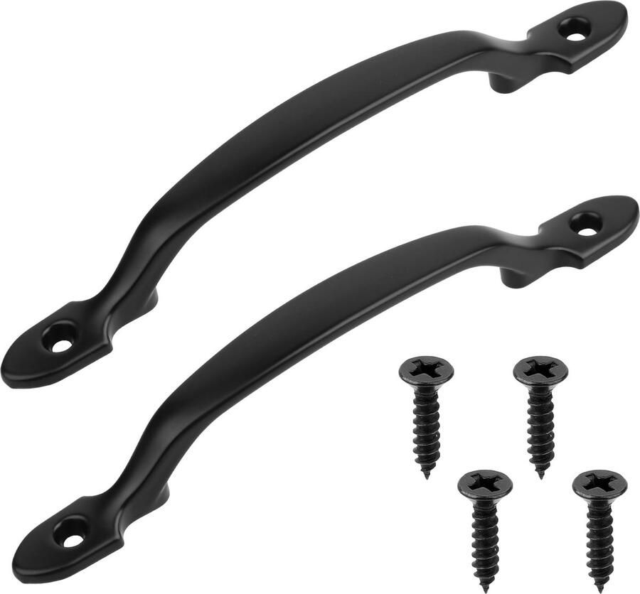 Goodivery Zwarte Metalen Deurgrepen voor Binnen en Buiten Set van 2 Stuks Roestvrij en