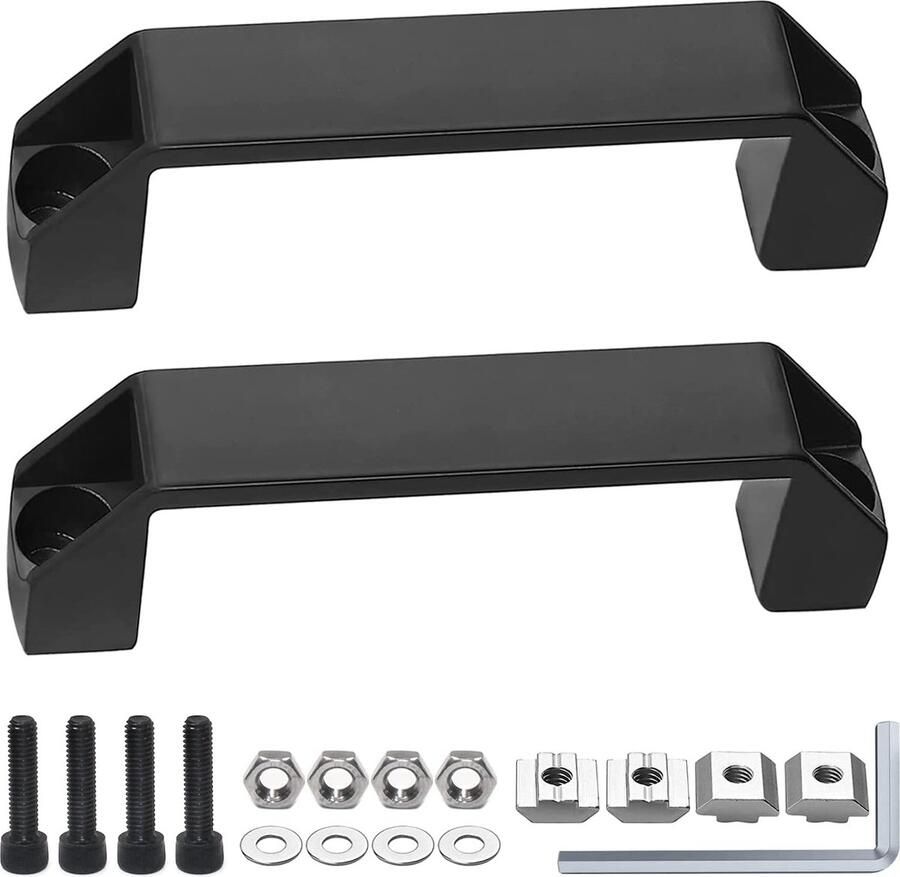 Goodivery Zwarte Meubelgreep Set van 2 Met T-moer Bevestiging en Schroeven 120 mm