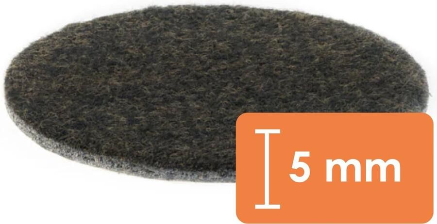 GoodlineNL 20 stuks 2 cm Premium Zelfklevend Meubelvilt Dik Plakvilt Vilt voor Stoel- of Tafelpoten Donkerbruin Rond Dikte: 5mm