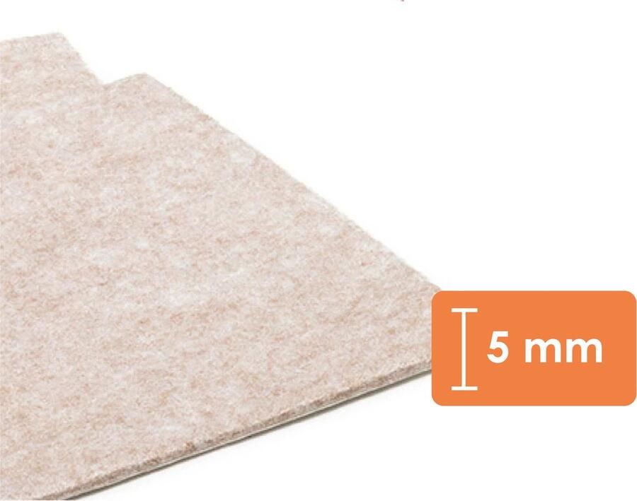 GoodlineNL 20 x 15 cm Premium Zelfklevend Meubelvilt Dik Plakvilt Lichtbruin Dikte: 5mm