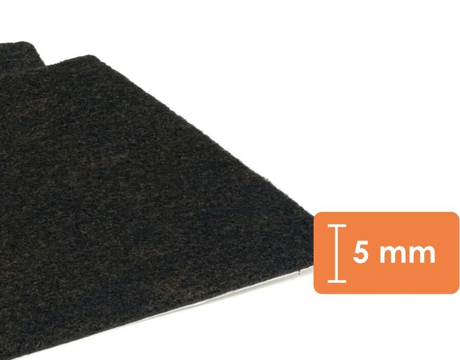 GoodlineNL 20 x 15 cm Premium Zelfklevend Meubelvilt Plakvilt Donkerbruin Dikte: 5mm