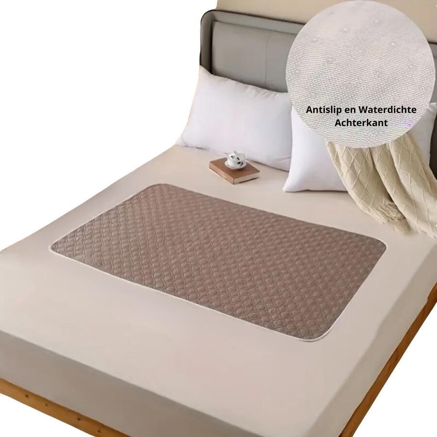 Goodly Matrasbeschermer 45x35 cm Bruin Incontinentie Onderleggers Eenpersoonsbed Pads Menstruatie Mat Herbruikbare Bed Bescherming matje voor Volwassenen Ouderen & Huisdieren Antislip Duurzaam