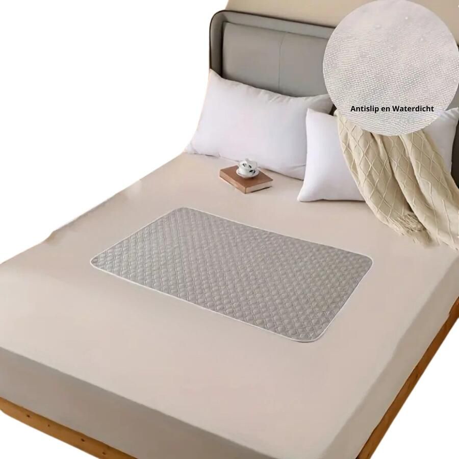 Goodly Matrasbeschermer 45x35 cm Grijs Incontinentie Onderleggers Eenpersoonsbed Pads Menstruatie Mat Herbruikbare Bed Bescherming matje voor Volwassenen Ouderen & Huisdieren Antislip Duurzaam