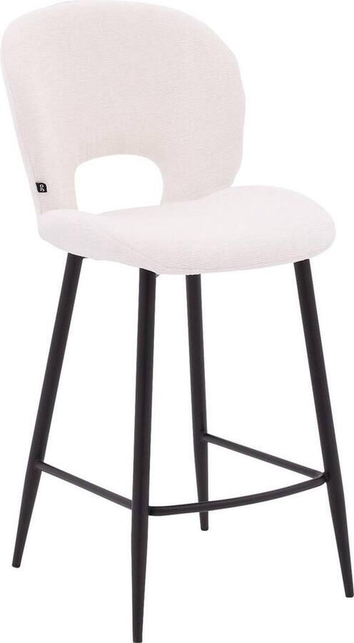 Goossens Basic Goossens Barstoel Remon Zonder Armleuning Stof Wit