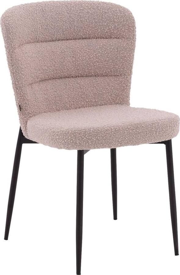 Goossens Basic Goossens Eetkamerstoel Onno Zonder Armleuning Stof Roze