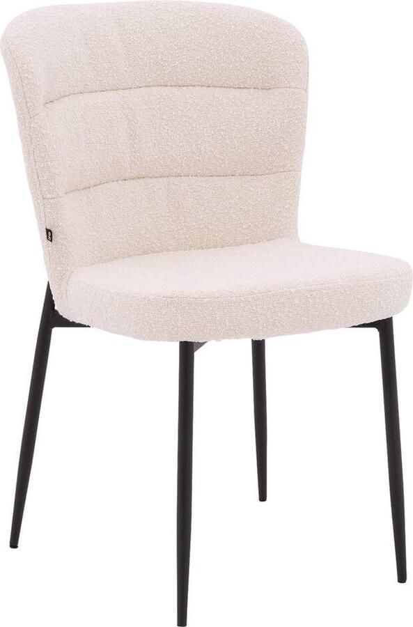 Goossens Basic Goossens Eetkamerstoel Onno Zonder Armleuning Stof Wit