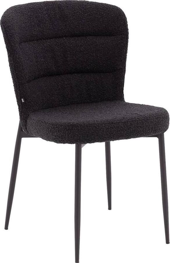 Goossens Basic Goossens Eetkamerstoel Onno Zonder Armleuning Stof Zwart