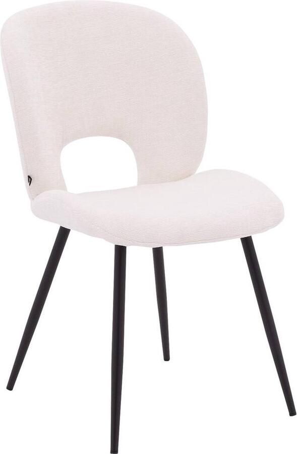 Goossens Basic Goossens Eetkamerstoel Remon Zonder Armleuning Stof Wit