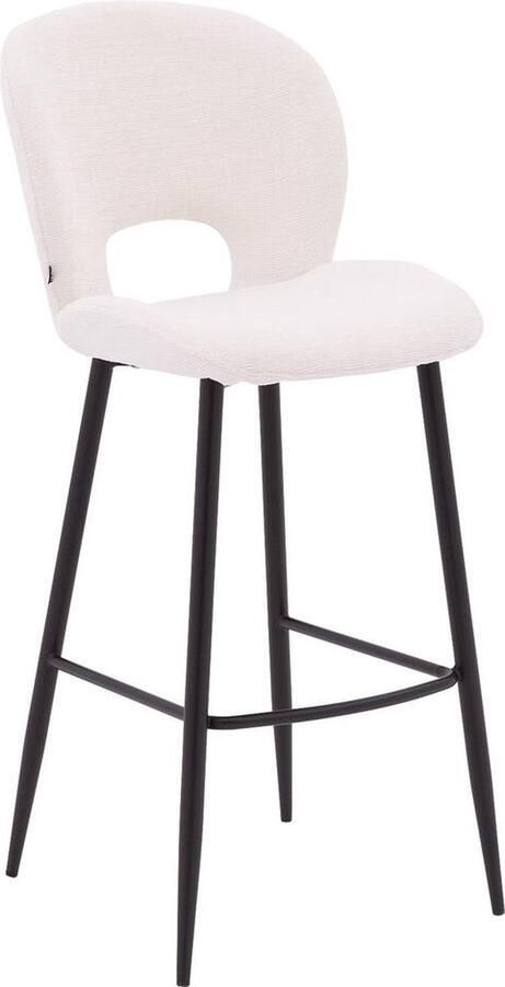 Goossens Basic Goossens Barstoel Remon Zonder Armleuning Stof Wit - Foto 2