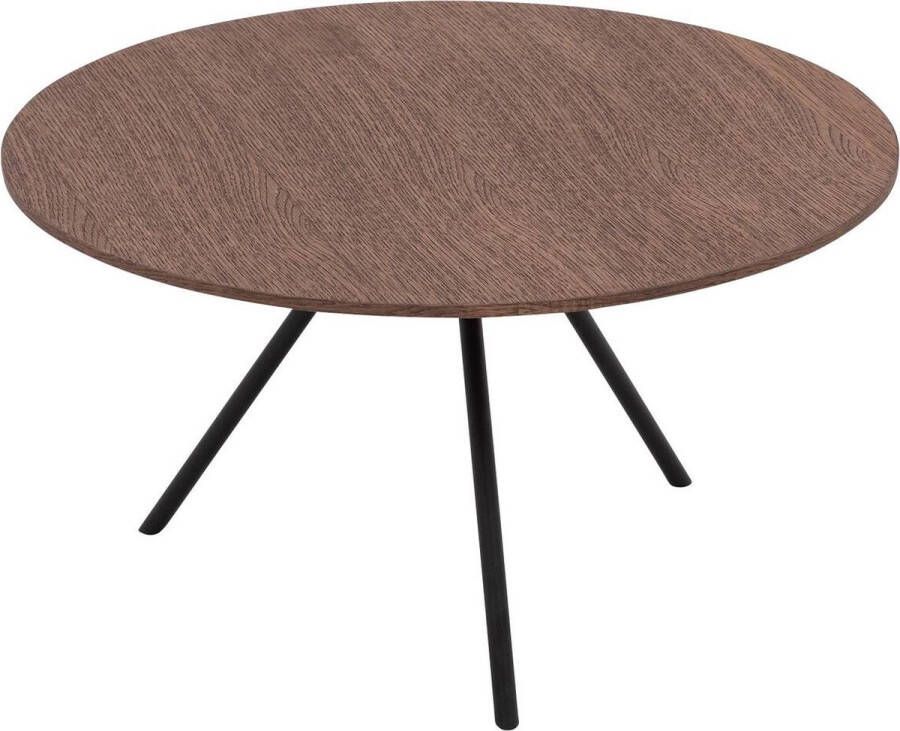 Goossens Bo Salontafel Hout 60 x 36 x 60 cm Rond donker bruin