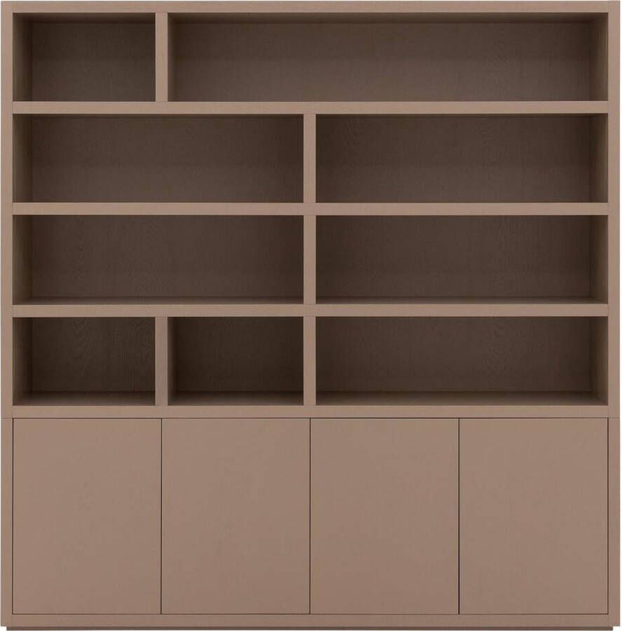 Goossens Buffetkast Barcelona 4 Deuren 9 Open Vakken Hout Grijs