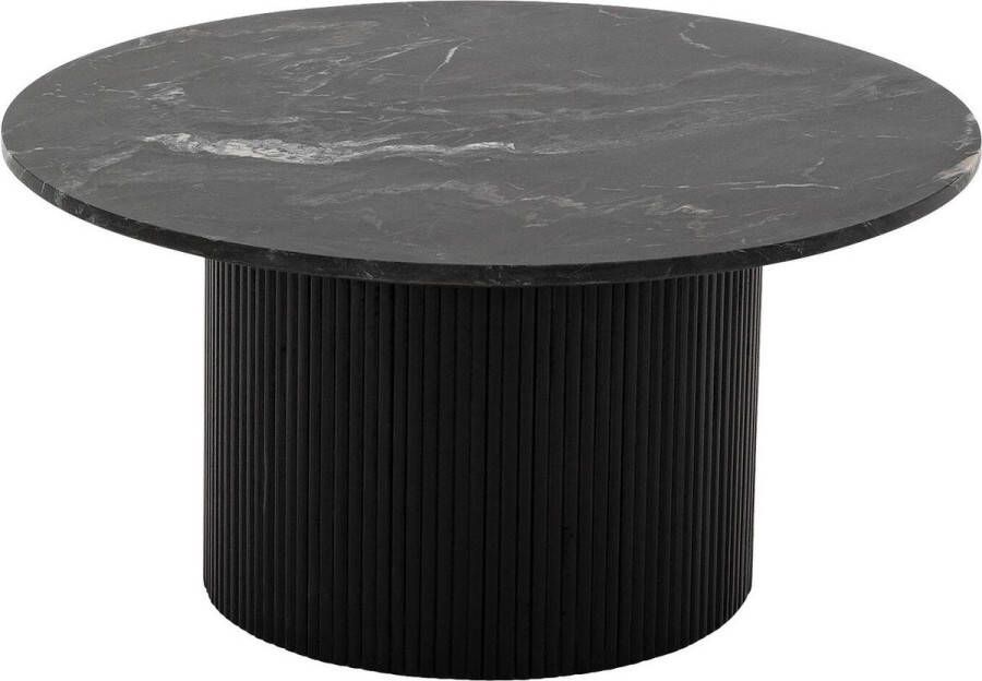 Goossens Salontafel Cooper rond marmer zwart stijlvol landelijk 70 x 36 x 70 cm