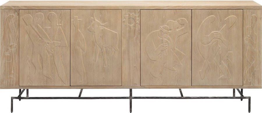 Goossens Dressoir Bande 4 Deuren Hout Bruin