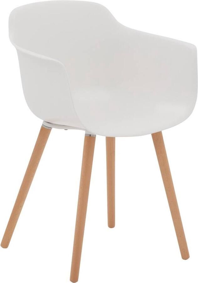 Goossens Eco Goossens Eetkamerstoel Tomar Met Armleuning Kunststof Wit