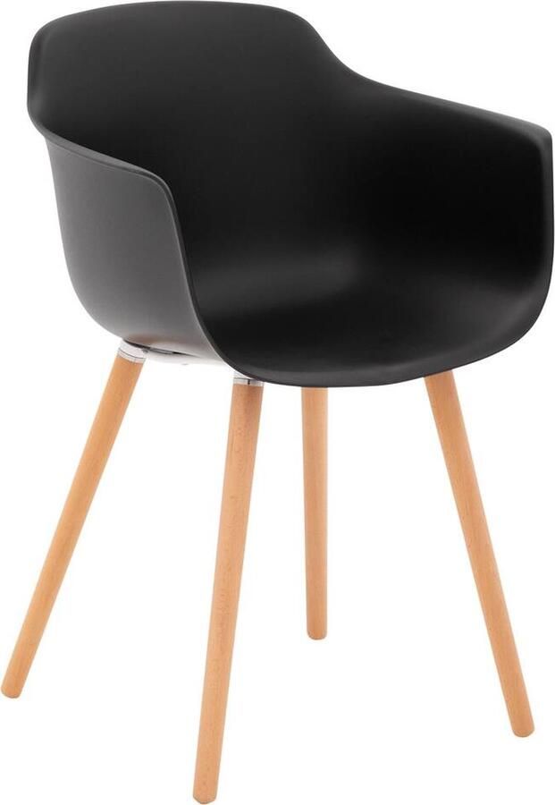 Goossens Eco Goossens Eetkamerstoel Tomar Met Armleuning Kunststof Zwart