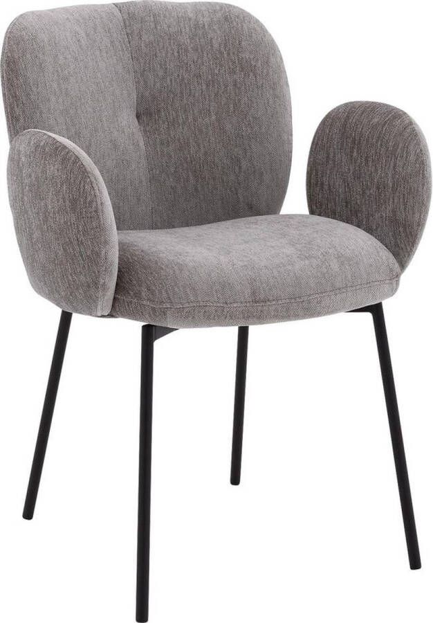 Goossens Eetkamerstoel Eller Met Armleuning Stof Bruin