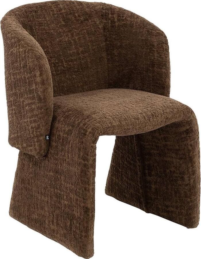 Goossens Excellent Goossens Eetkamerstoel Maddox Met Armleuning Stof Bruin