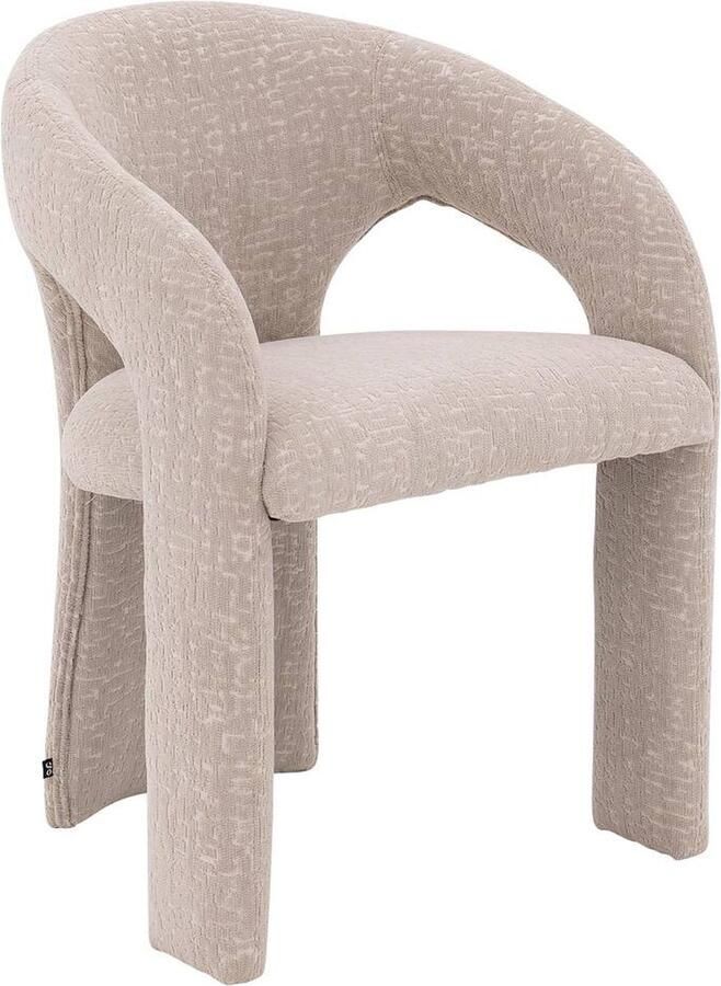 Goossens Excellent Goossens Eetkamerstoel Mirabile Met Armleuning Stof Bruin