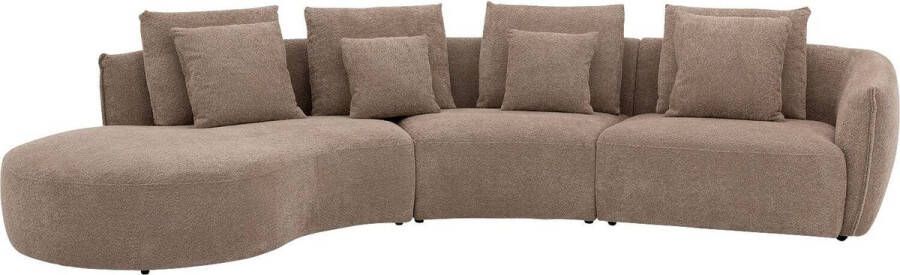 Goossens Fay Hoekbank Stof Bruin 395 x 85 x 220 cm