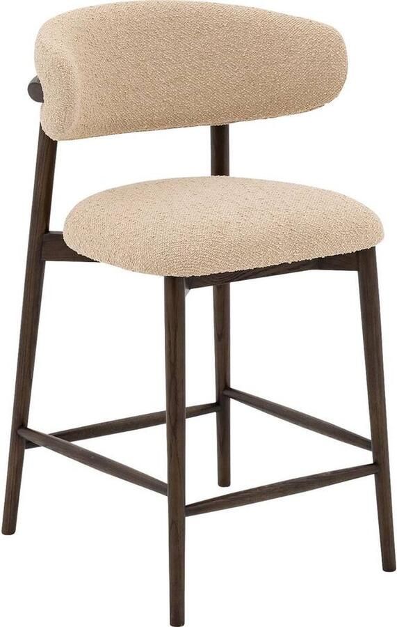 Goossens Counterstoel Diede Counterstoel bruin Boucle zonder